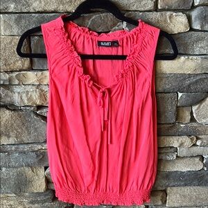 a.n.a coral Sleeveless Ruched Blouse petite medium